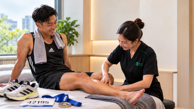 Image 1 Runner with therapist - 2026 BYD Singapore International Marathon sponsored by adidas